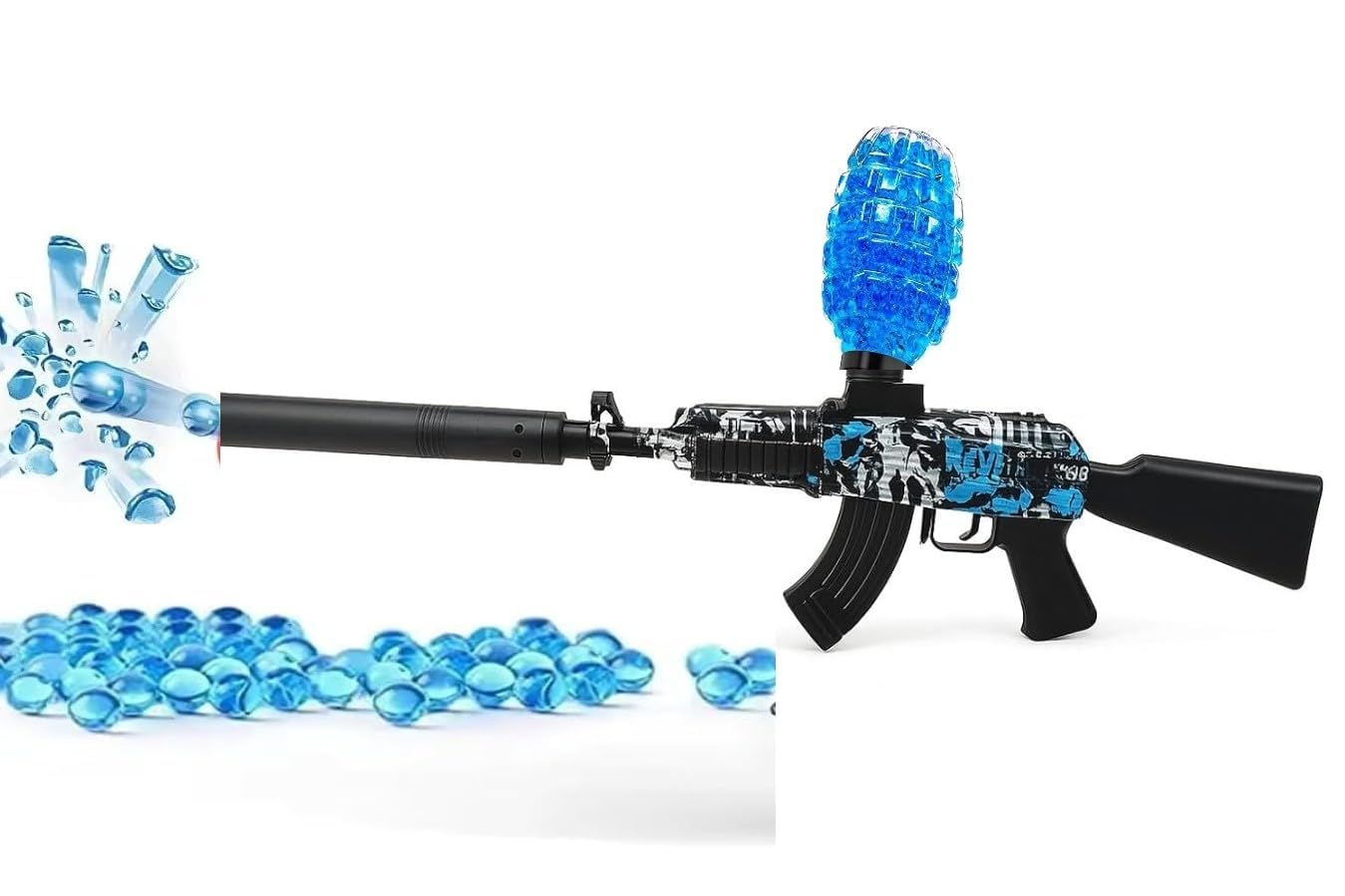 AK47 Gel Blaster Gun Toy in Automatic Shooting Gun for Kids with Water Bullets