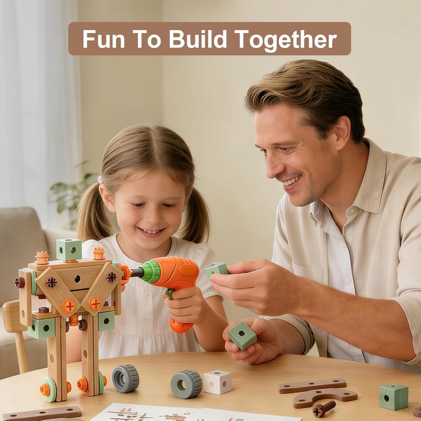 Playlogic Toyz 158 Pcs Toddler Tool Set with Toy Electronic Drill, Pretend Play Kids Construction Tools Toy