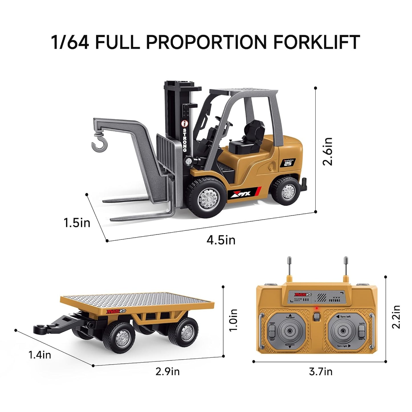 New Mini RC Alloy Forclift Crane, Phone App Control,Lifting,Adjustable Speed,Metal Body,Multi Crane Accessories