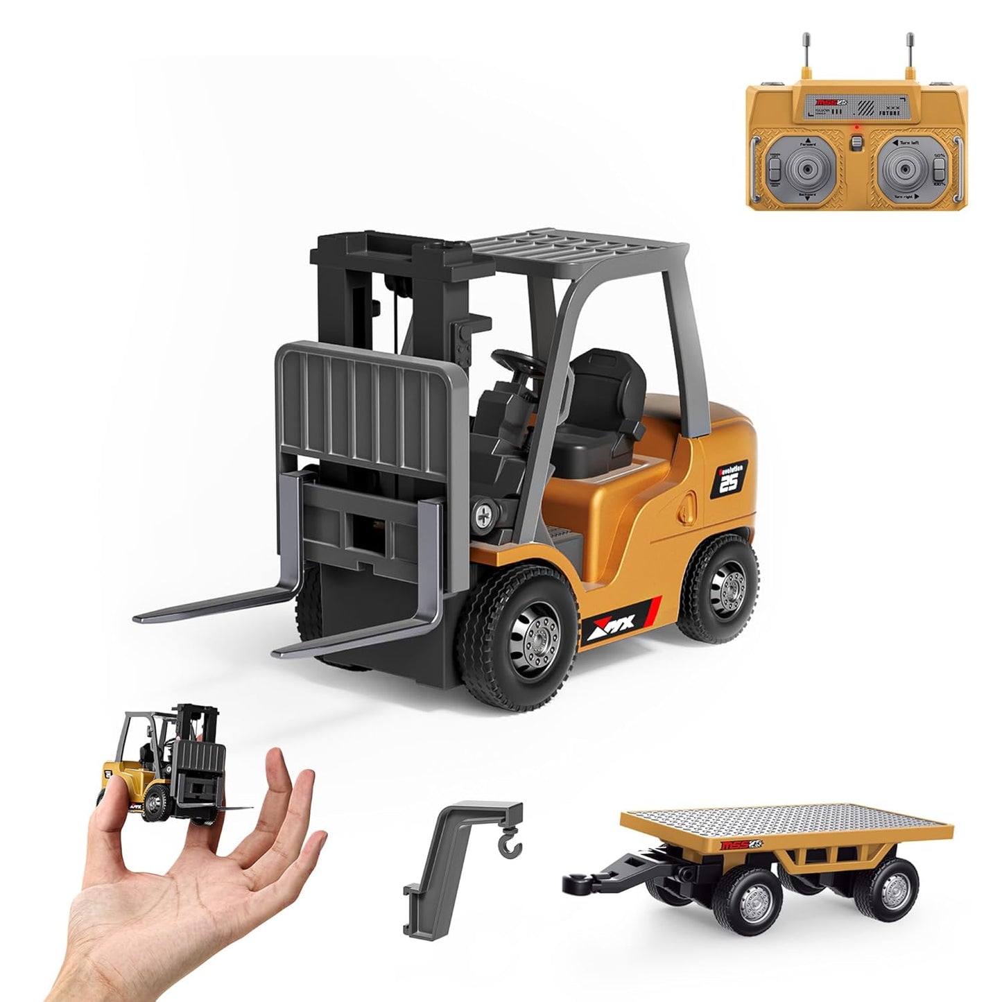 New Mini RC Alloy Forclift Crane, Phone App Control,Lifting,Adjustable Speed,Metal Body,Multi Crane Accessories