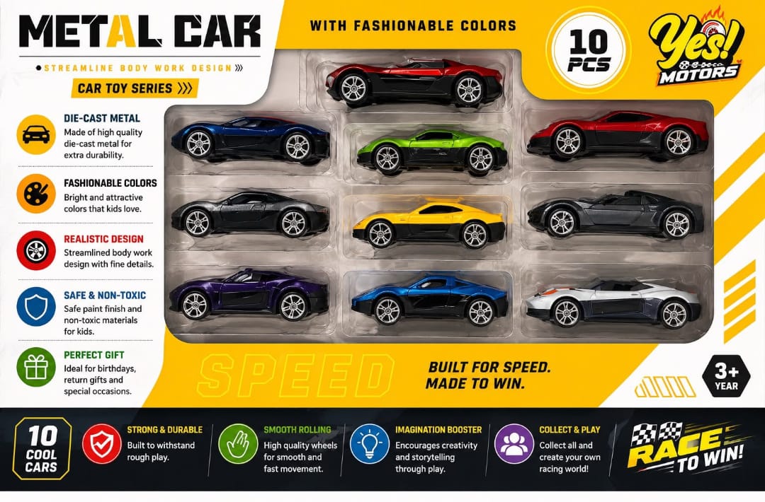 K.V. TOYS METAL CAR 10 PCS SET