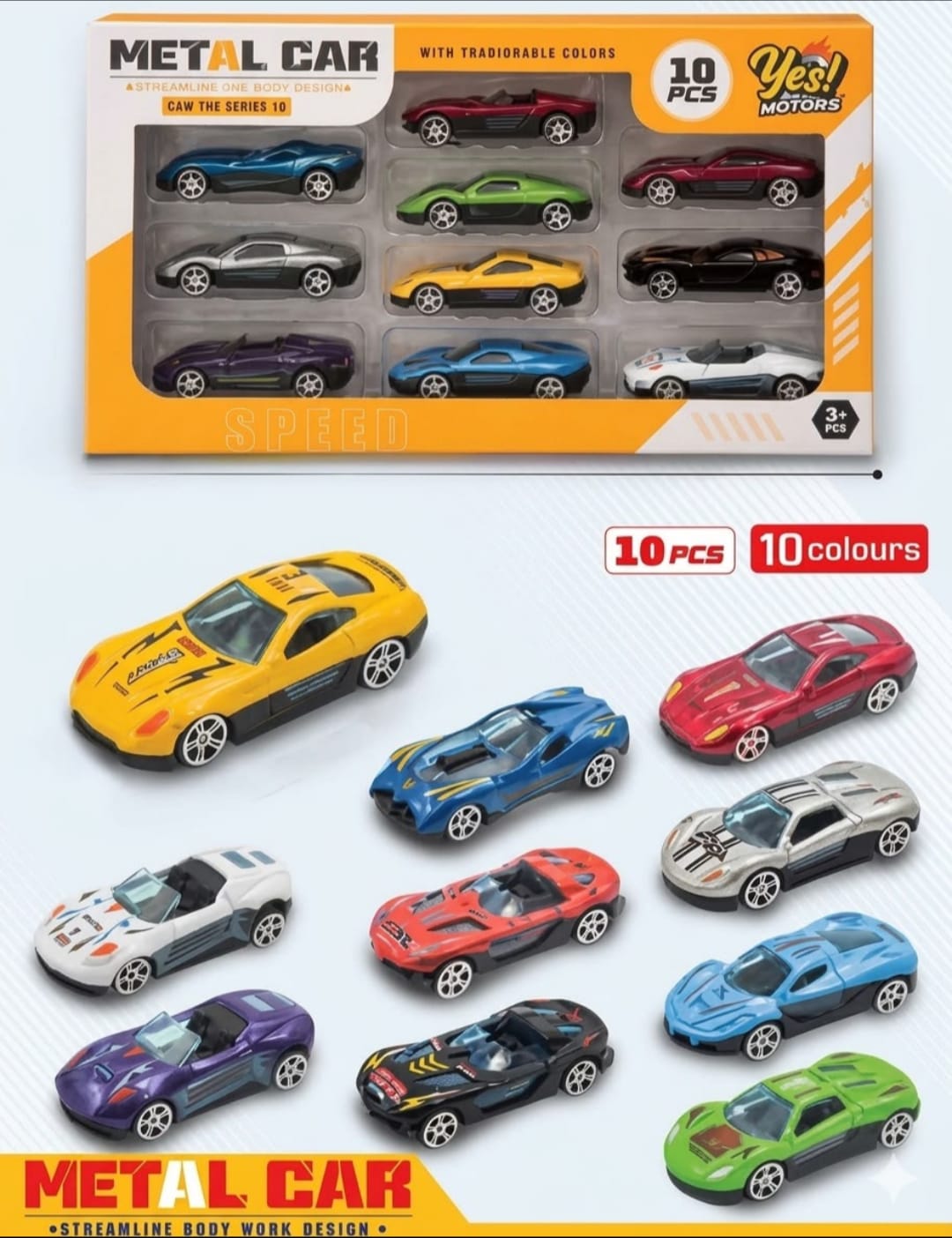 K.V. TOYS METAL CAR 10 PCS SET