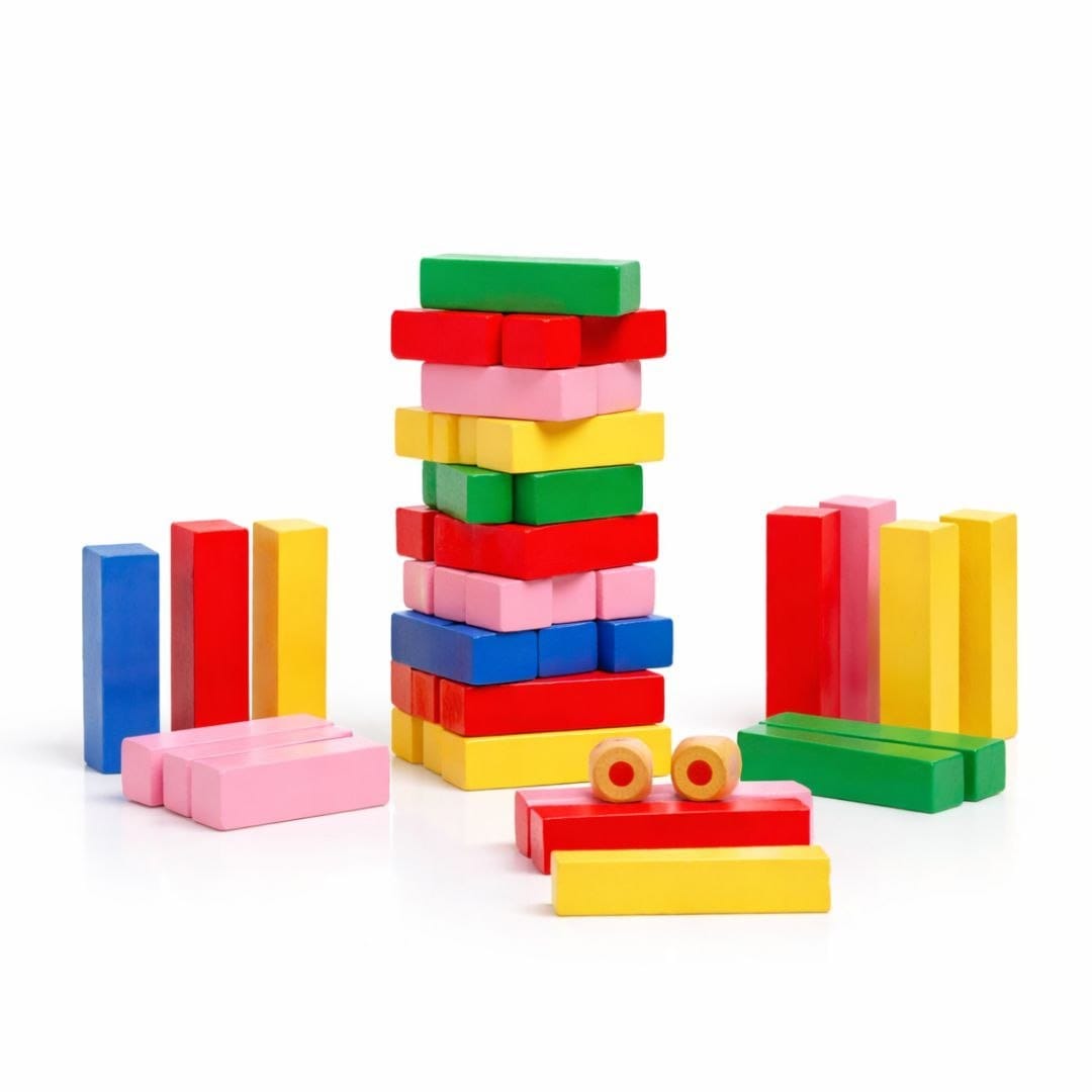 Colourful Wooden Stacking Tower Blocks Game