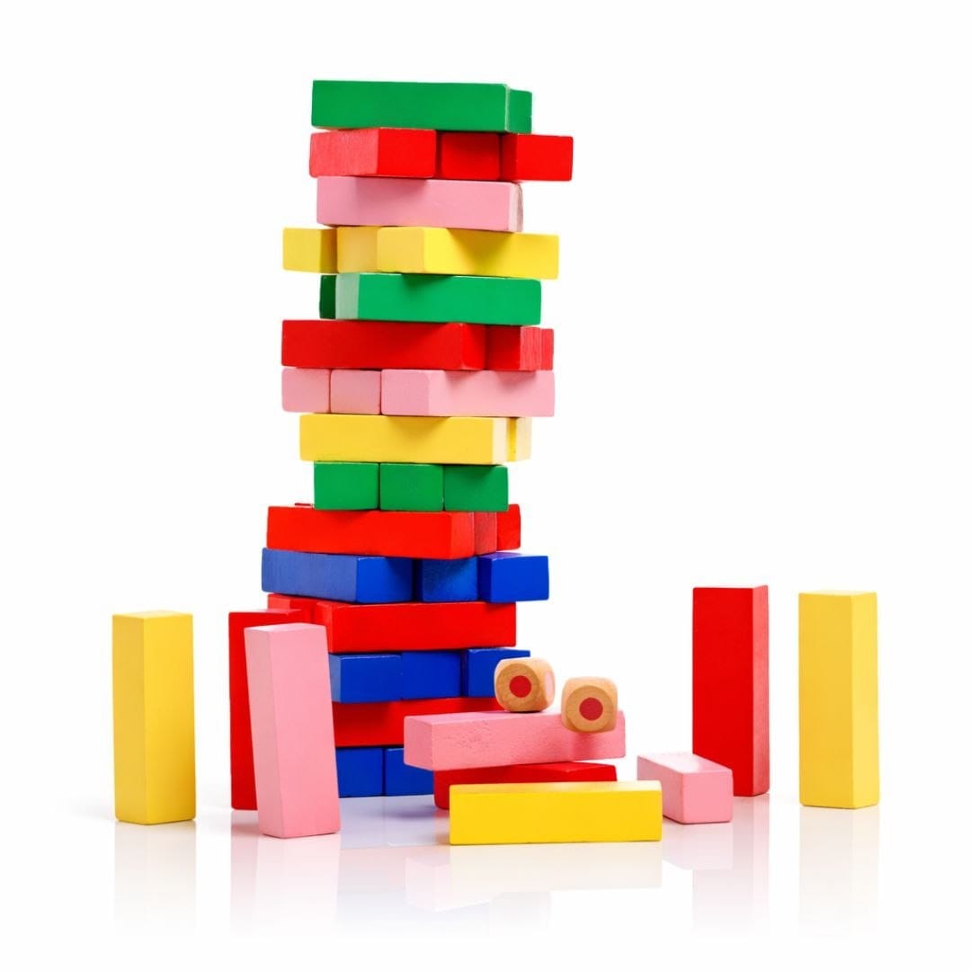 Colourful Wooden Stacking Tower Blocks Game