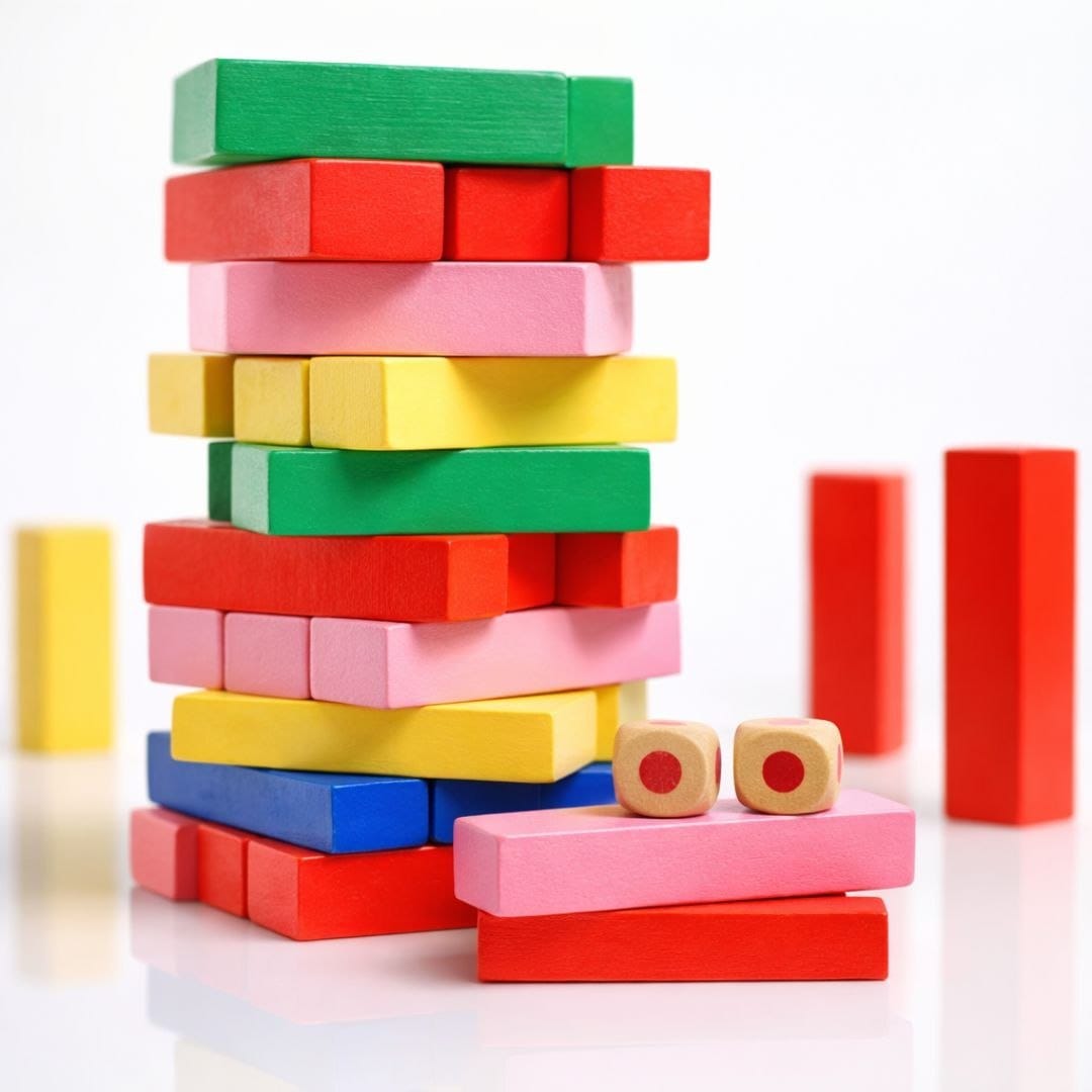 Colourful Wooden Stacking Tower Blocks Game