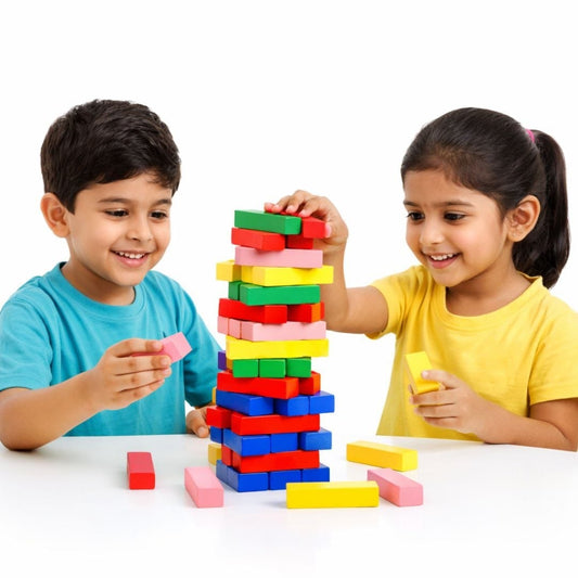 Colourful Wooden Stacking Tower Blocks Game