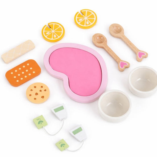 Wooden Pretend Play Tea Set Toy for Toddlers