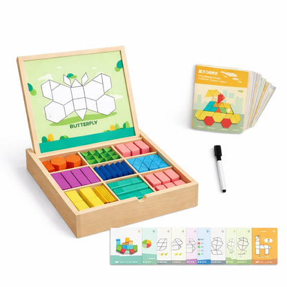 Wooden Magnetic Geometry Puzzle
