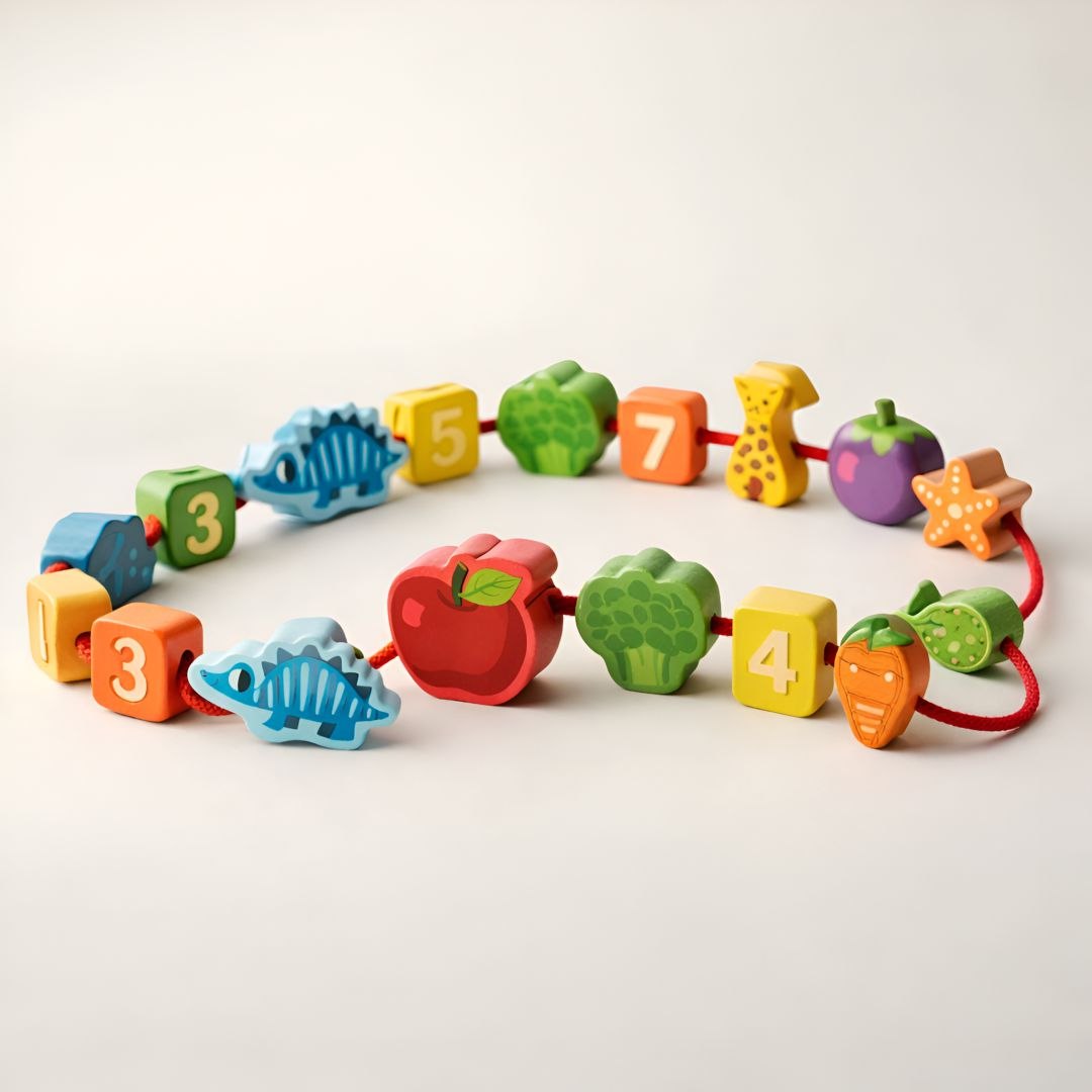 Wooden lacing toy (42pcs) by Playlogic Toyz