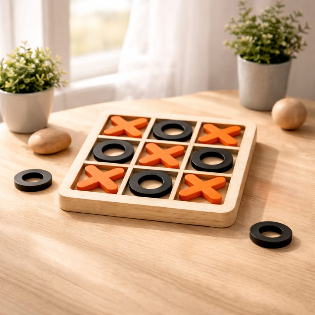 Wooden Tic Tac Toe Game