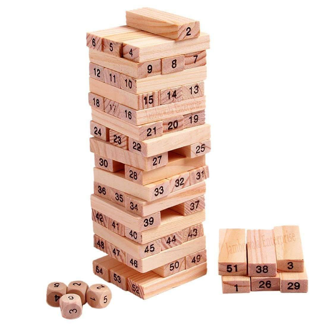 Classic Wooden Block  54 pcs Without Color