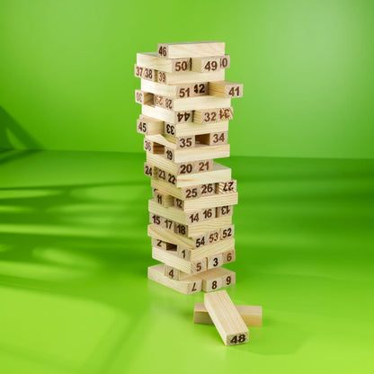Classic Wooden Block  54 pcs Without Color