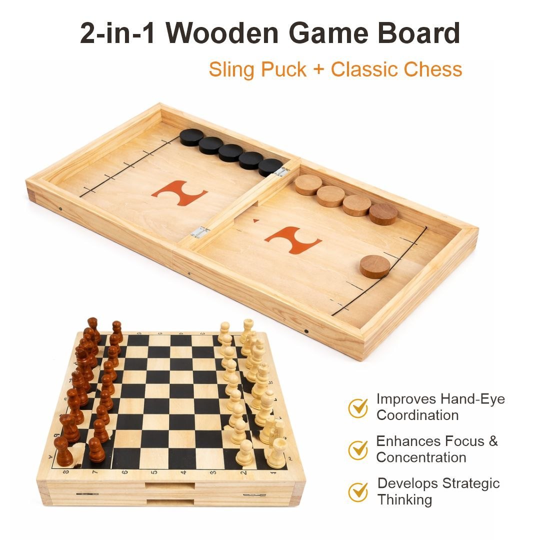 Foldable Fast Sting Game with Chess Set by Playlogic Toyz