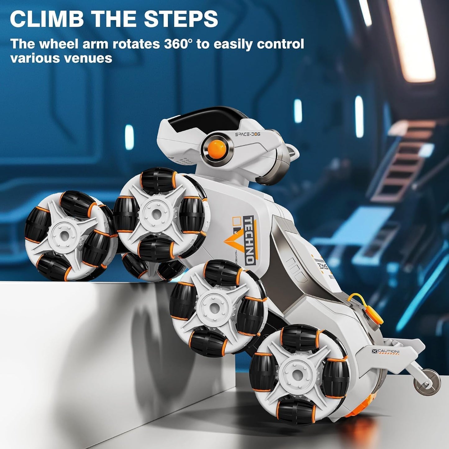 8-Wheel Stunt RC Robot Dog | 2.4GHz Remote-Controlled Pet with Drift Wheels, 360° Rotation, LED Eyes & Smoke Effect