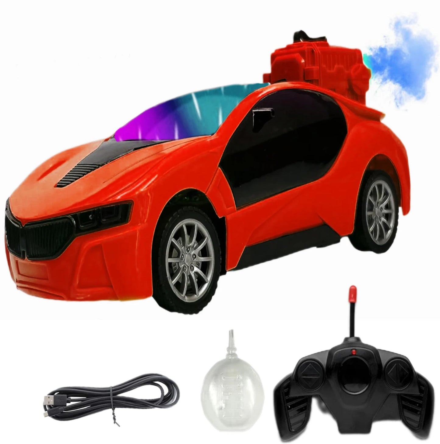 Spray 3D Smoke RC Car 1:22 Scale Multi Colour | 3D Smoke Effect, 20-30 Feet Range, LED Lights, Ages 4+